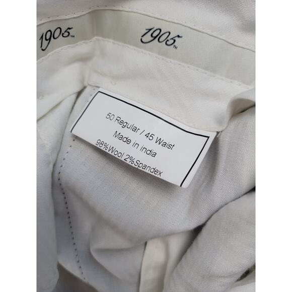 Jos A Bank 1905 Mens‎ 50R/45W 98% Wool 2% Spandex Navy Blue Tartan Dress Pants - Picture 5 of 9